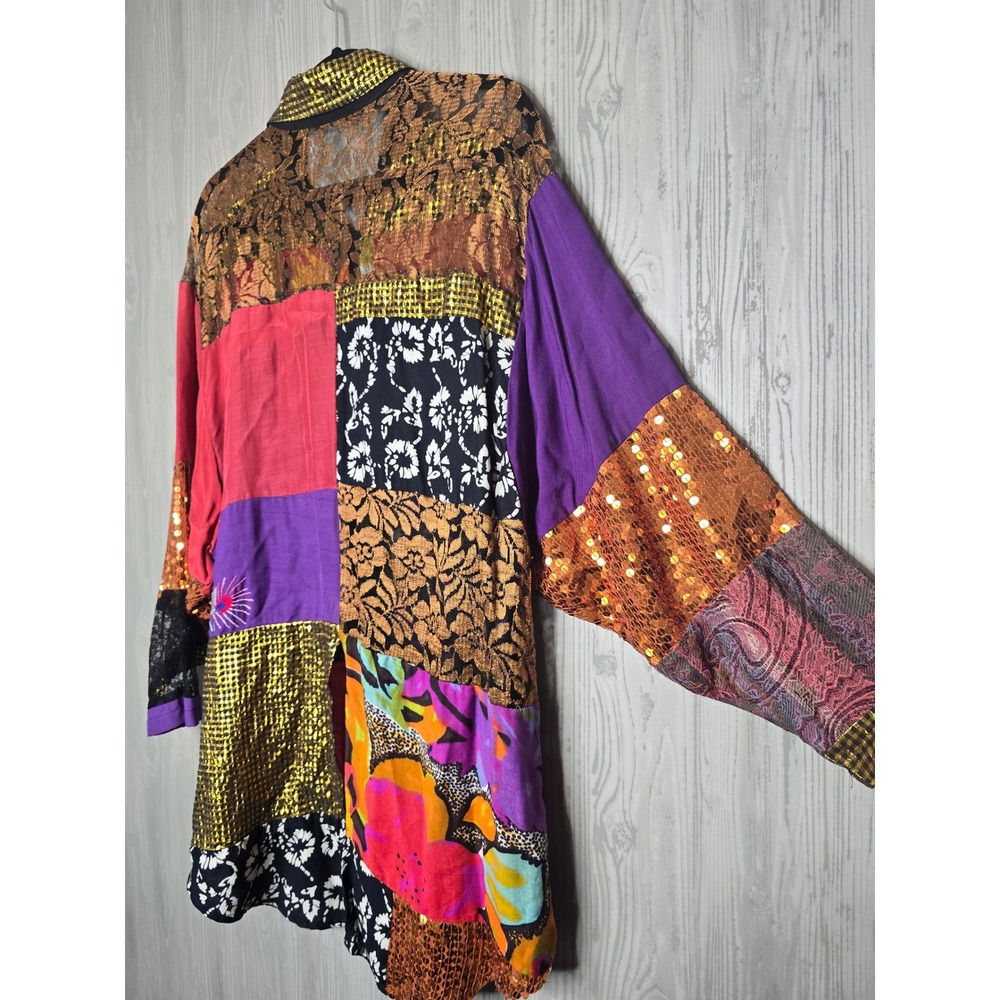 Vintage Sandy Starkman Patchwork Sequin Lace Boho… - image 4